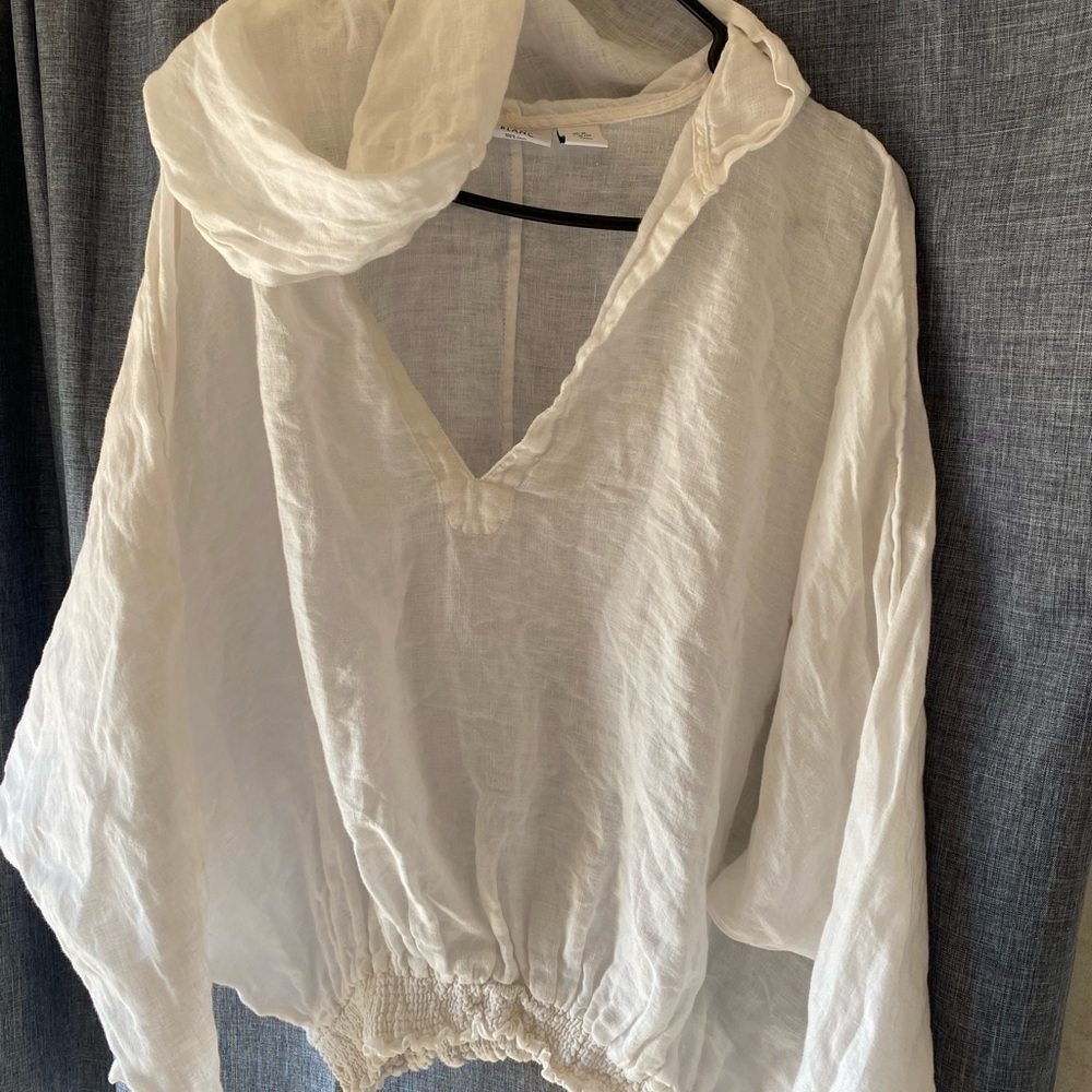 100%cotton white blouse XL